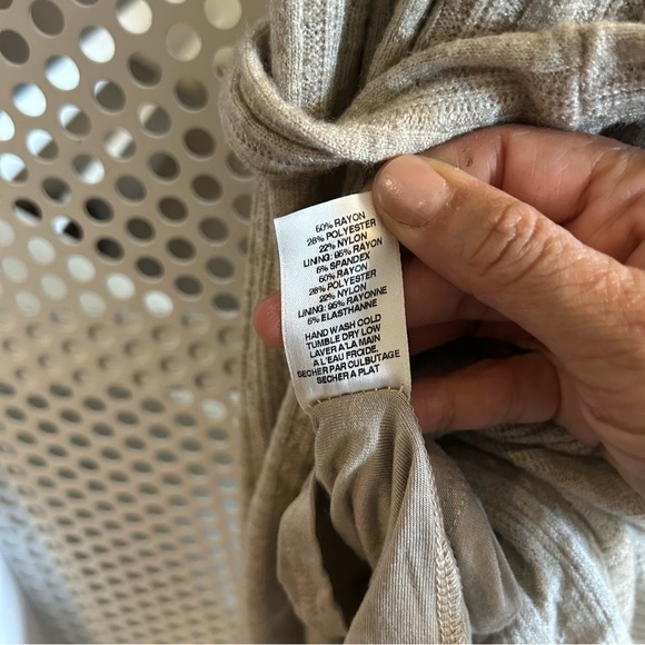 Anthropologie Amadi Knit Halter Midi Dress Size XL in  Oatmeal Cream NWT - Picture 6 of 12